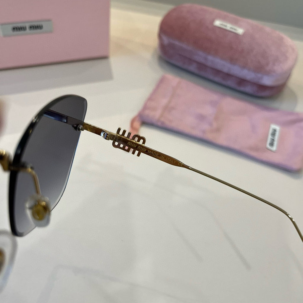 Miu Miu Lightweight Rimless Silver Lens Sunglasses for Women - 432601 - detail image 9