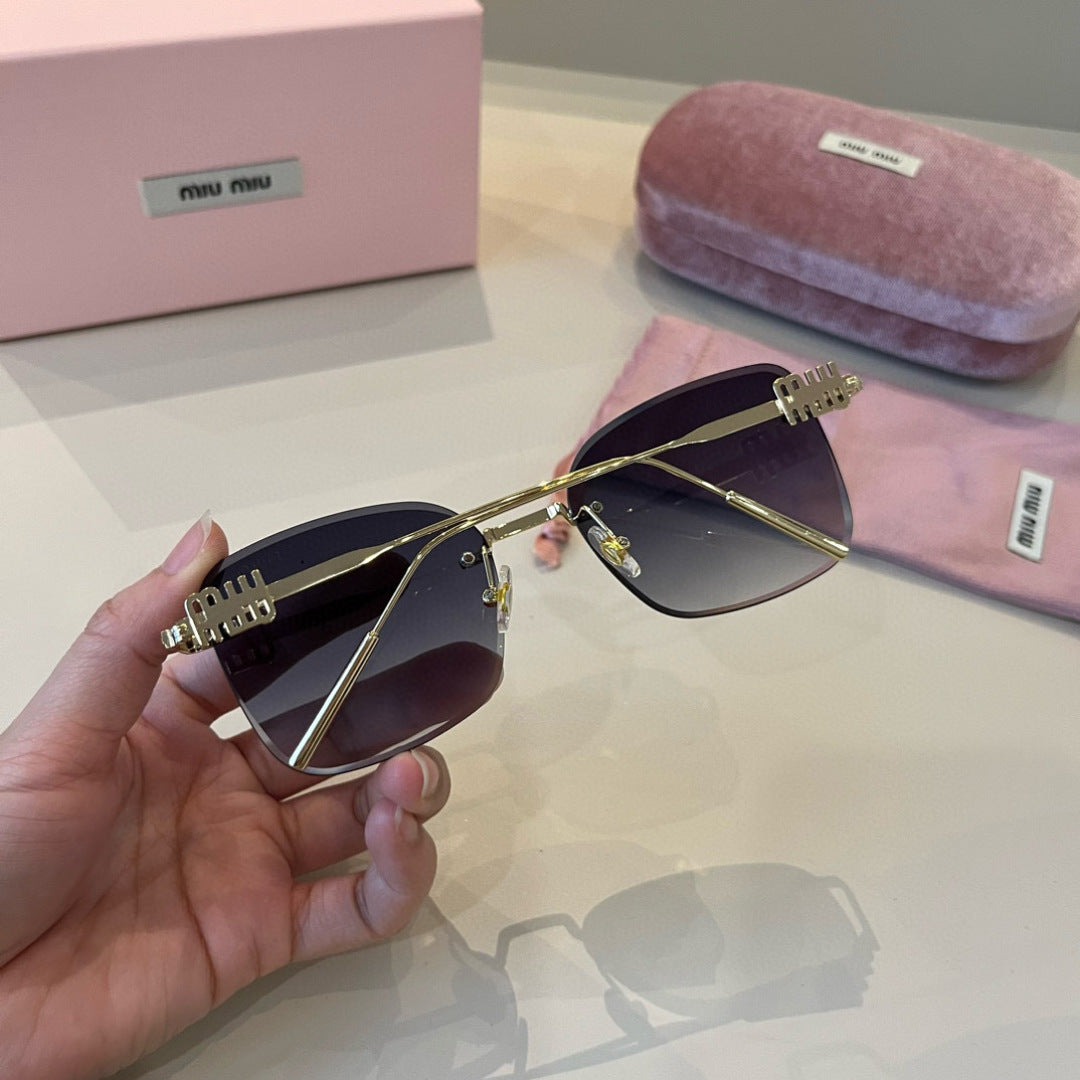 Miu Miu Lightweight Rimless Silver Lens Sunglasses for Women - 487706 - detail image 7