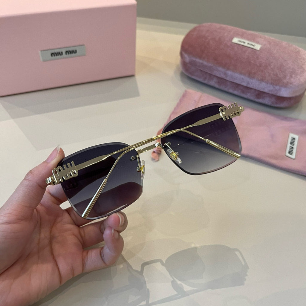 Miu Miu Lightweight Rimless Silver Lens Sunglasses for Women - 432601 - detail image 7