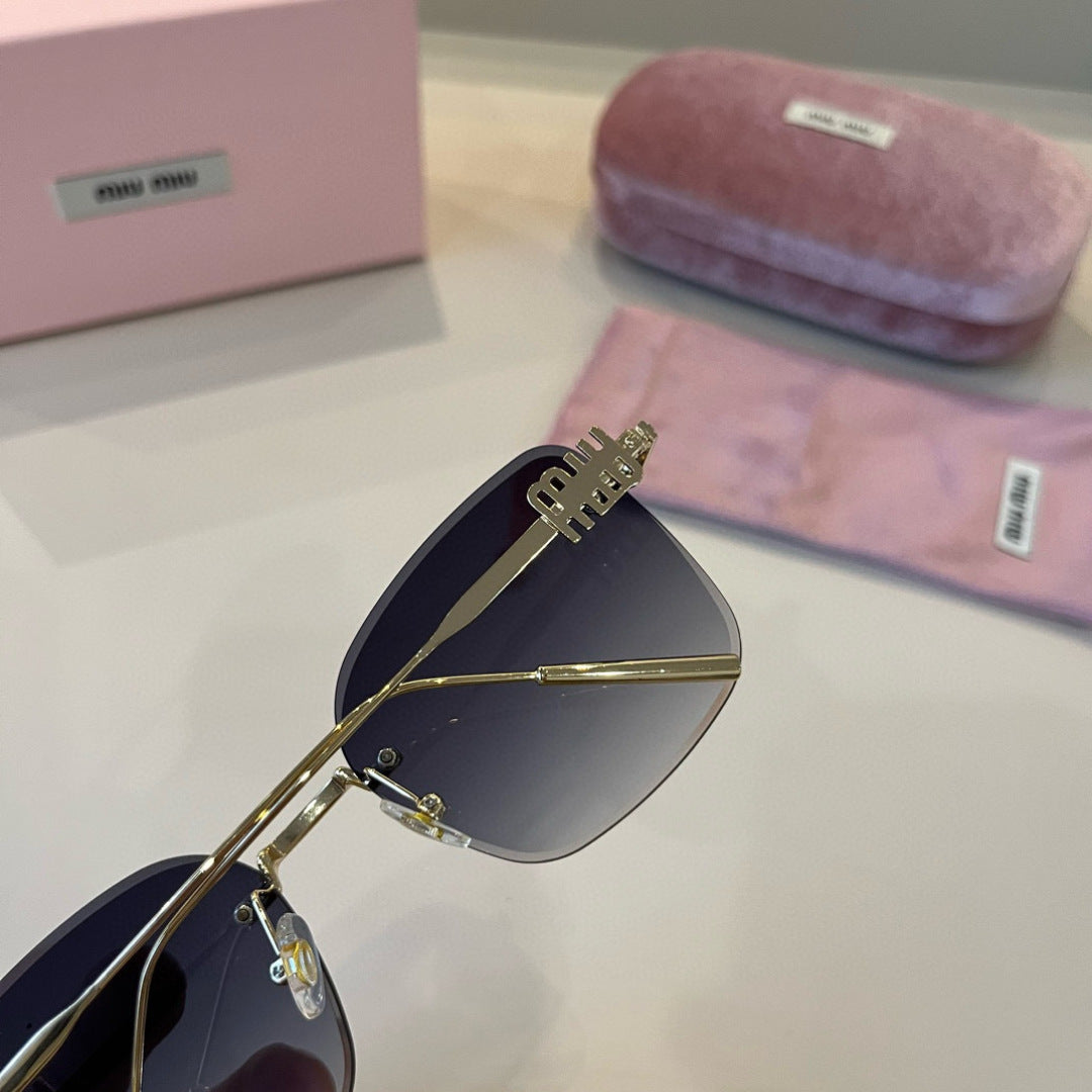 Miu Miu Lightweight Rimless Silver Lens Sunglasses for Women - 487706 - detail image 8