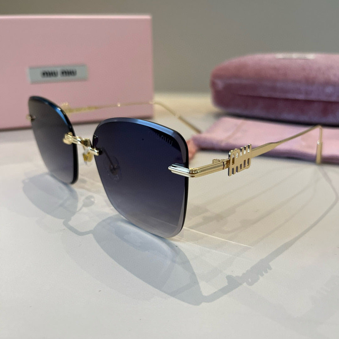 Miu Miu Lightweight Rimless Silver Lens Sunglasses for Women - 487706 - detail image 3