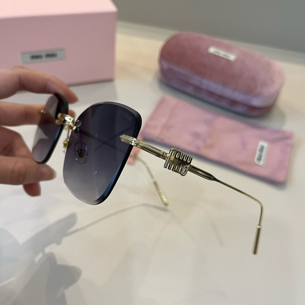 Miu Miu Lightweight Rimless Silver Lens Sunglasses for Women - 487706 - detail image 4