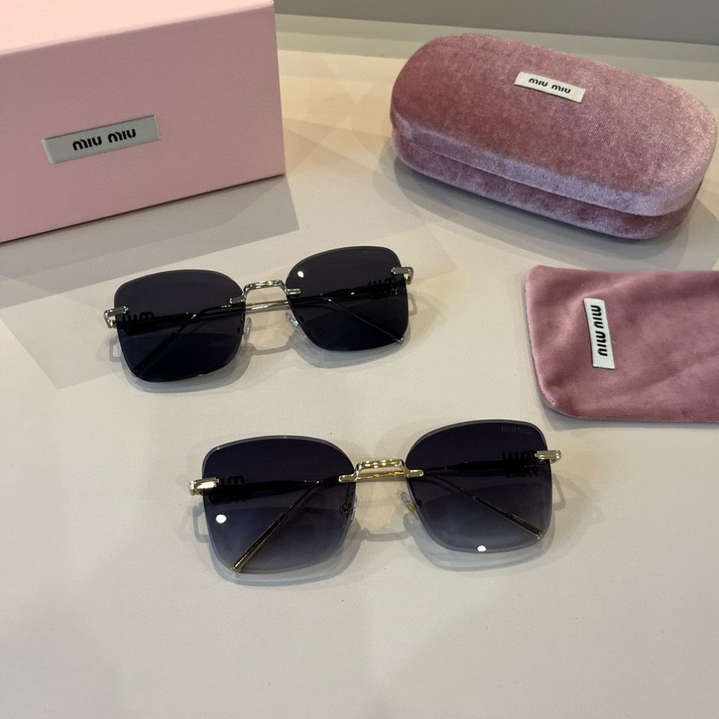 Miu Miu Lightweight Rimless Silver Lens Sunglasses for Women - detail image 11