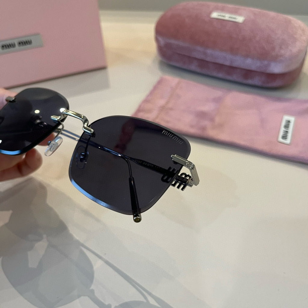 Miu Miu Lightweight Rimless Silver Lens Sunglasses for Women - 432602 - detail image 7