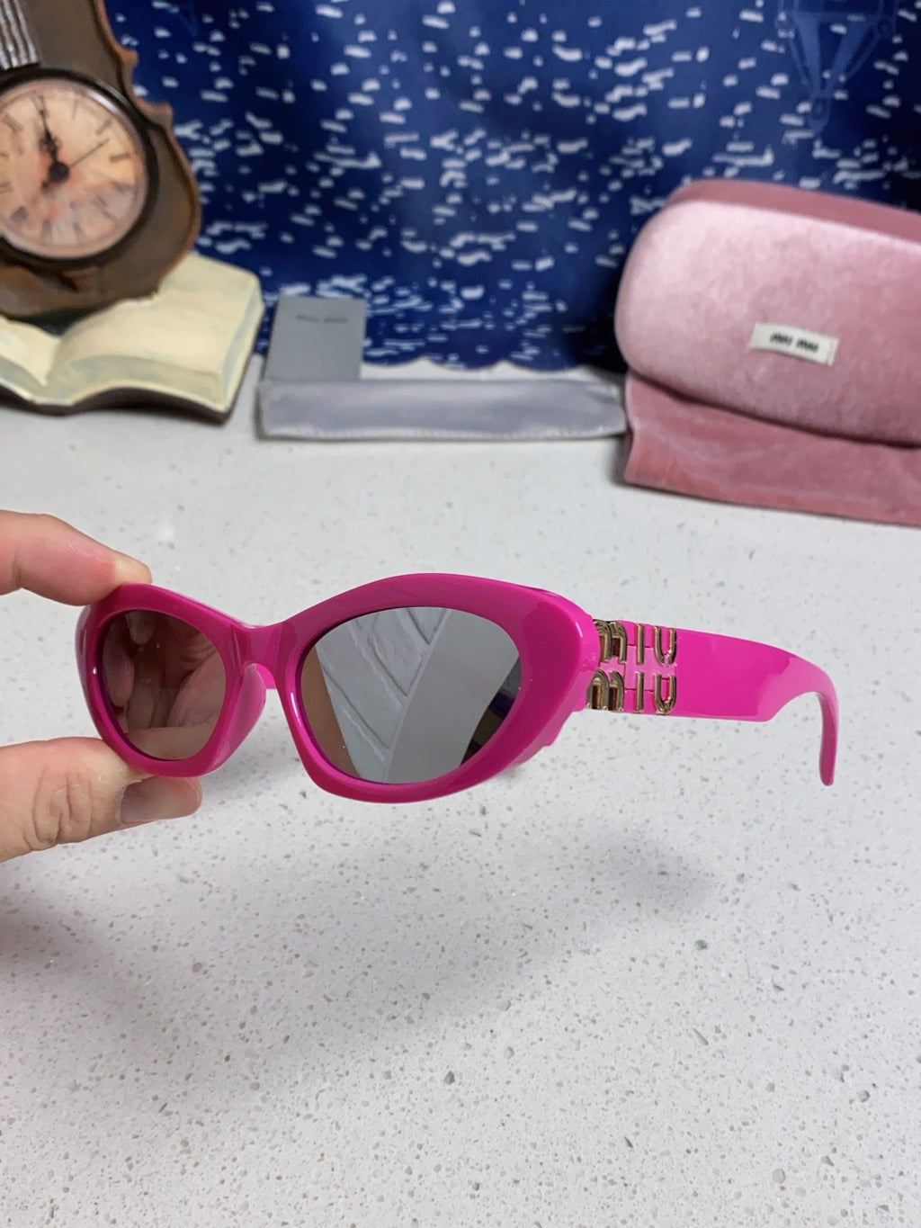 Miu Miu Cat-Eye Purple Lens Sunglasses for Men & Women - detail image 6