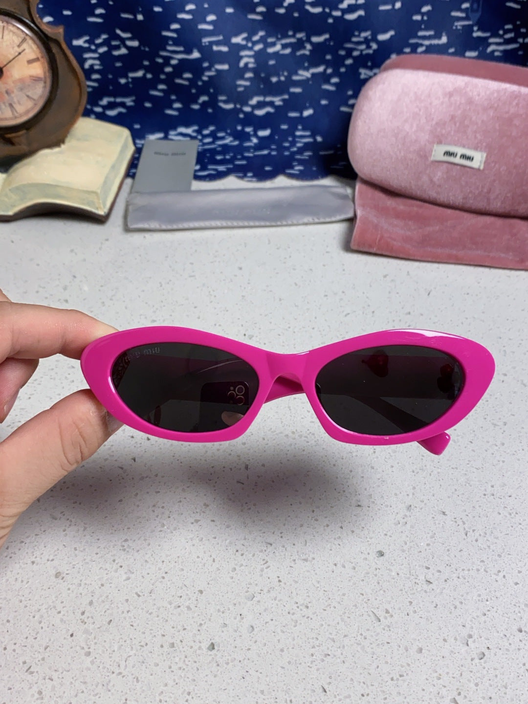 Miu Miu Cat-Eye Purple Lens Sunglasses for Men & Women - detail image 4