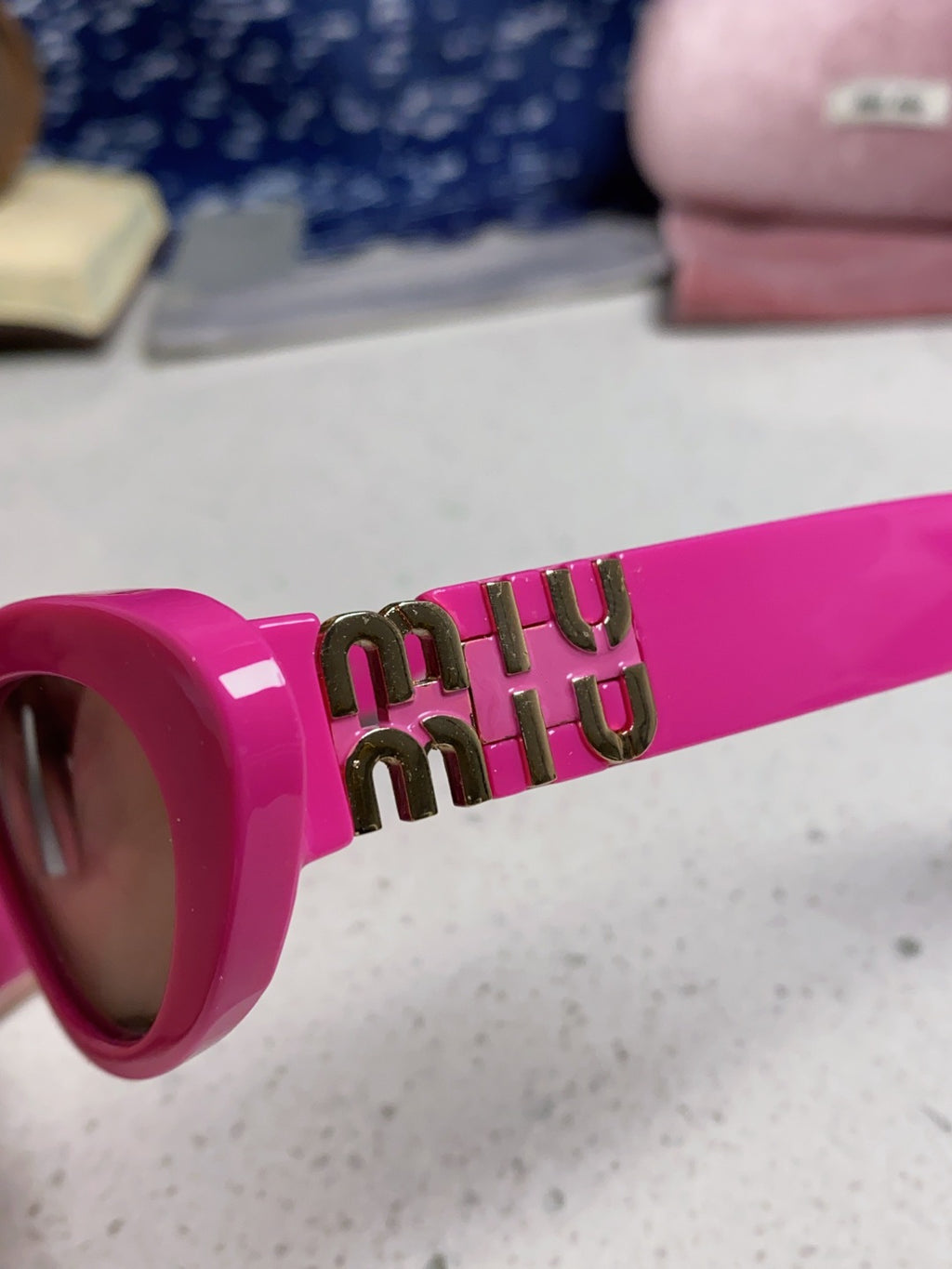 Miu Miu Cat-Eye Purple Lens Sunglasses for Men & Women - detail image 7