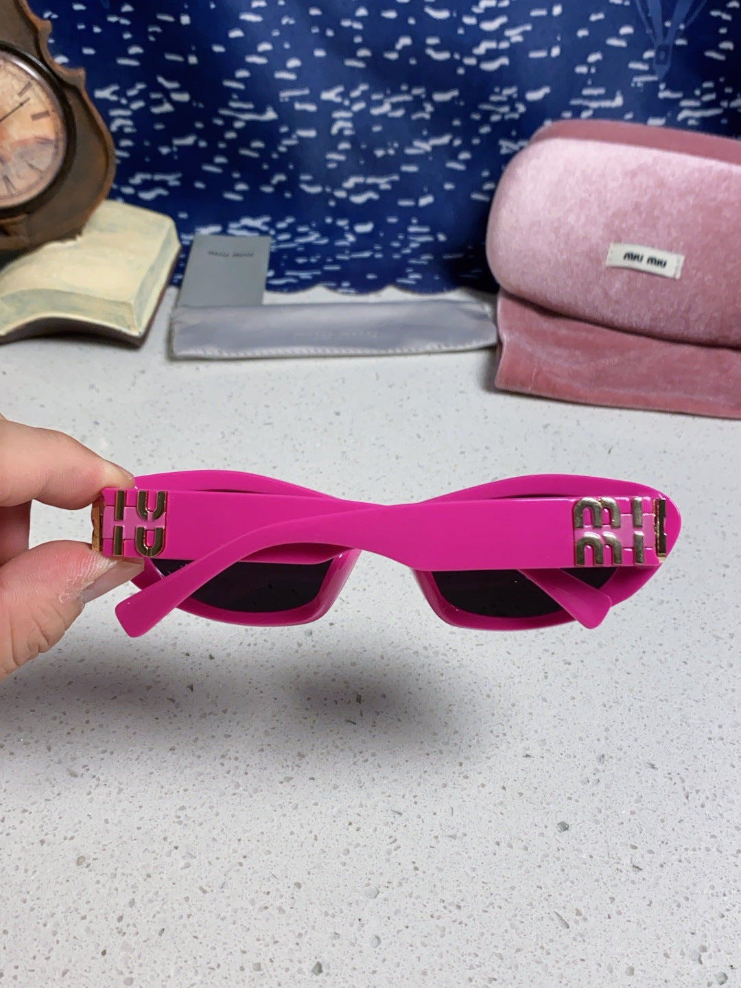 Miu Miu Cat-Eye Purple Lens Sunglasses for Men & Women - detail image 5