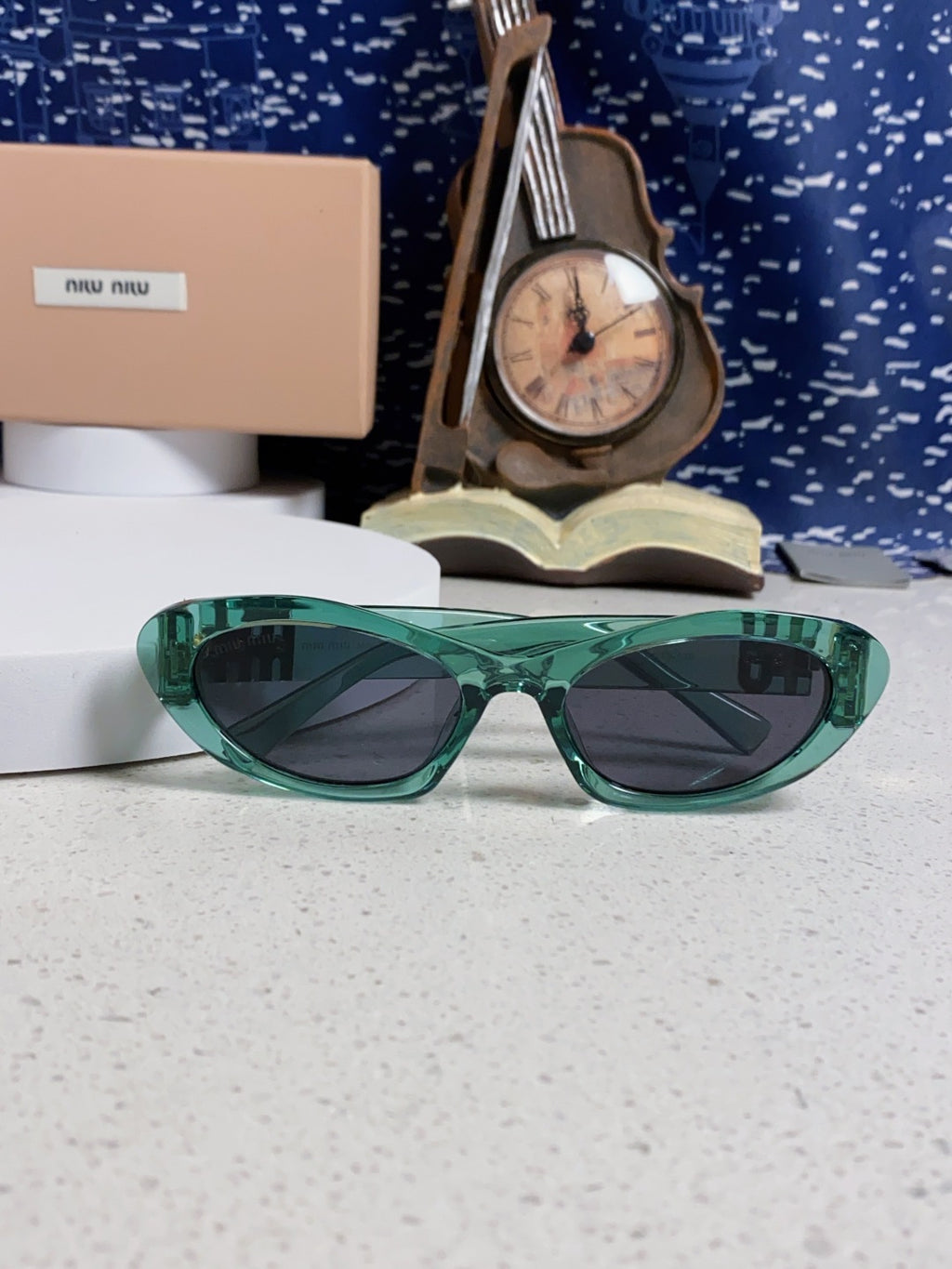 Miu Miu Cat-Eye Blue Lens Sunglasses for Men & Women - detail image 9