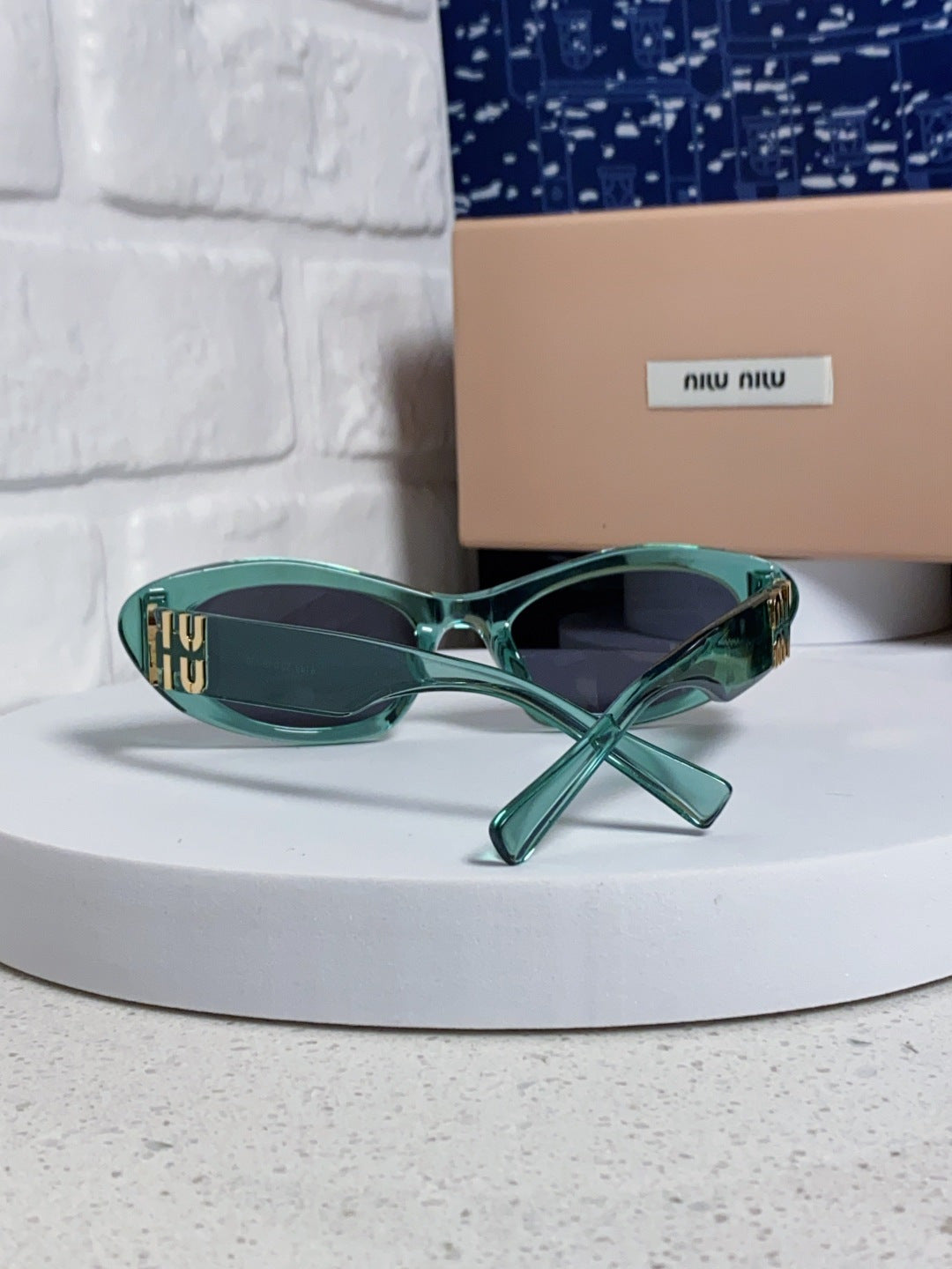 Miu Miu Cat-Eye Blue Lens Sunglasses for Men & Women - detail image 3