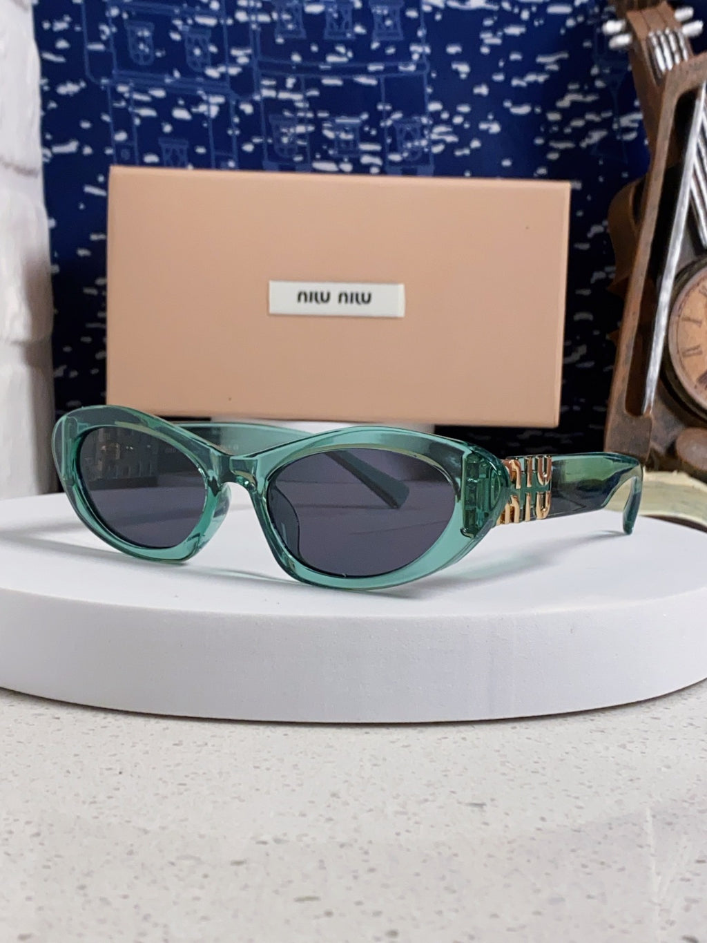 Miu Miu Cat-Eye Blue Lens Sunglasses for Men & Women