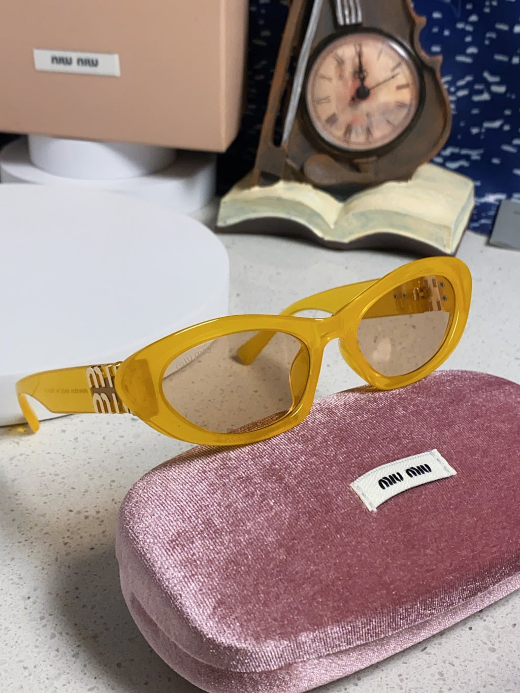 Miu Miu Cat-Eye Orange Lens Sunglasses for Men & Women - detail image 10
