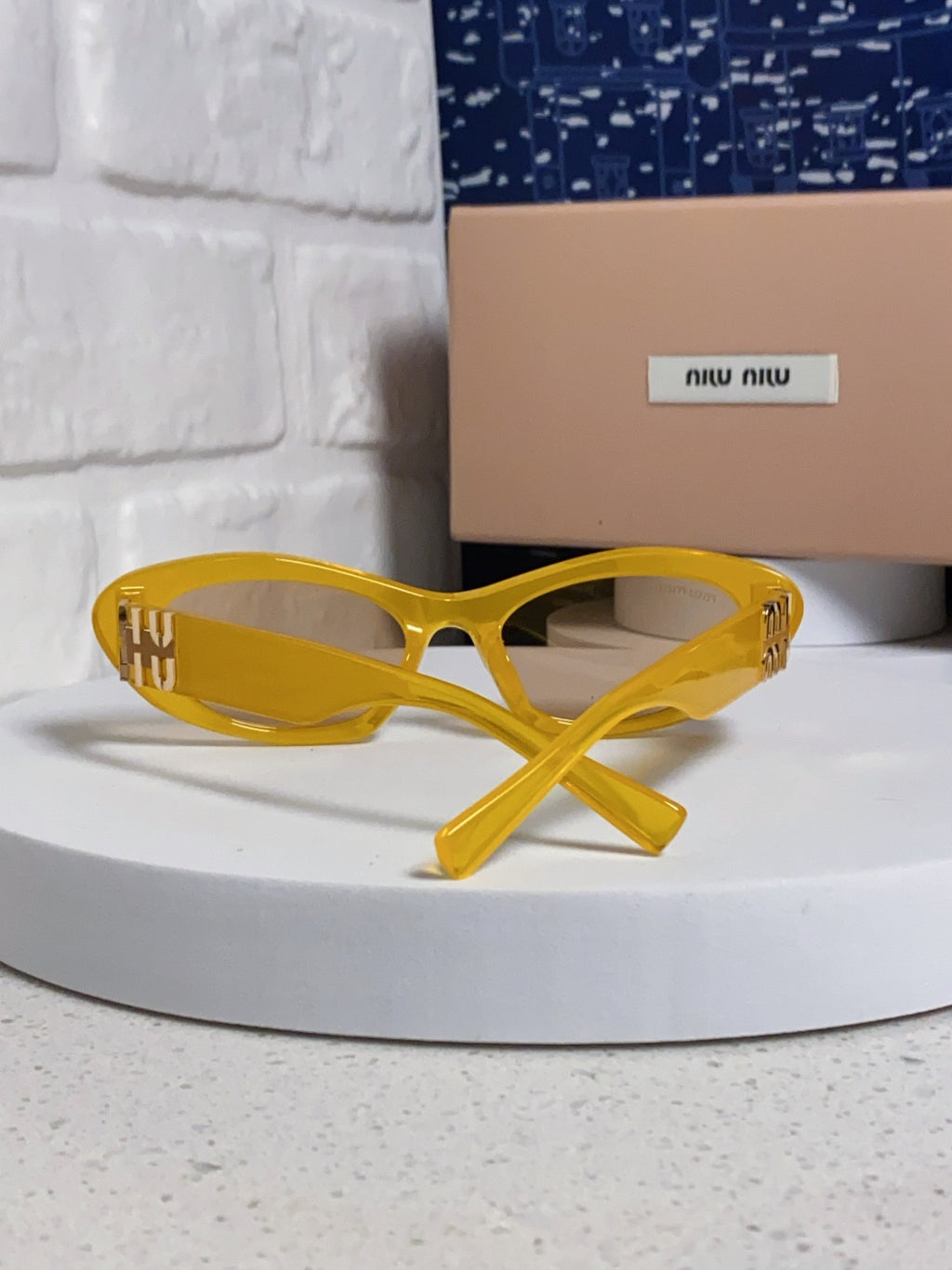 Miu Miu Cat-Eye Orange Lens Sunglasses for Men & Women - detail image 3