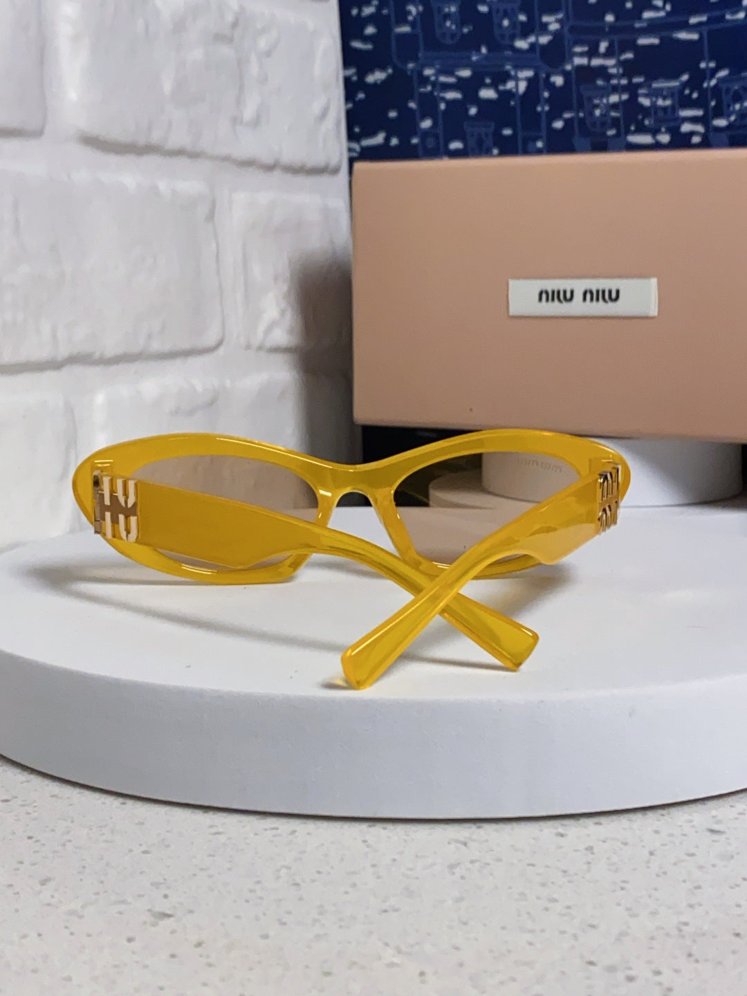 Miu Miu Cat-Eye Orange Lens Sunglasses for Men & Women - detail image 3