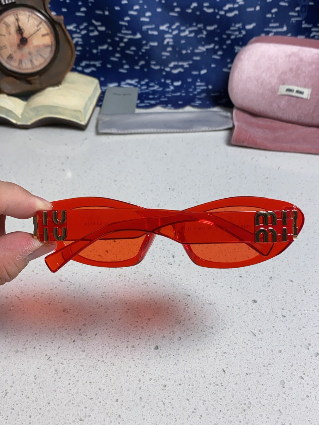 Miu Miu Cat-Eye Red Lens Sunglasses for Men & Women - detail image 5