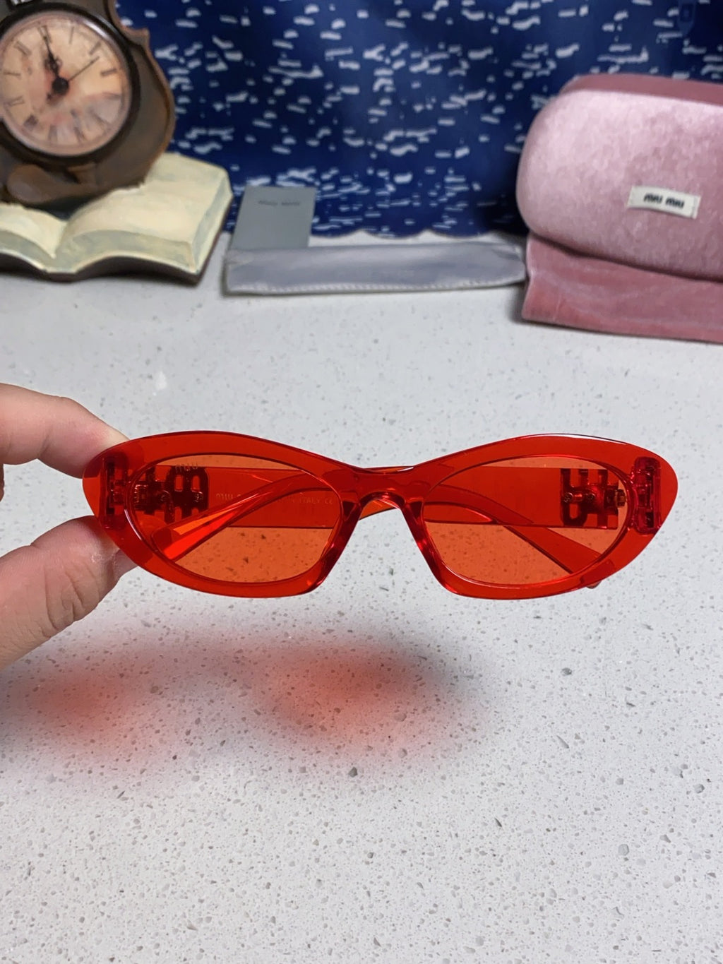 Miu Miu Cat-Eye Red Lens Sunglasses for Men & Women - detail image 4
