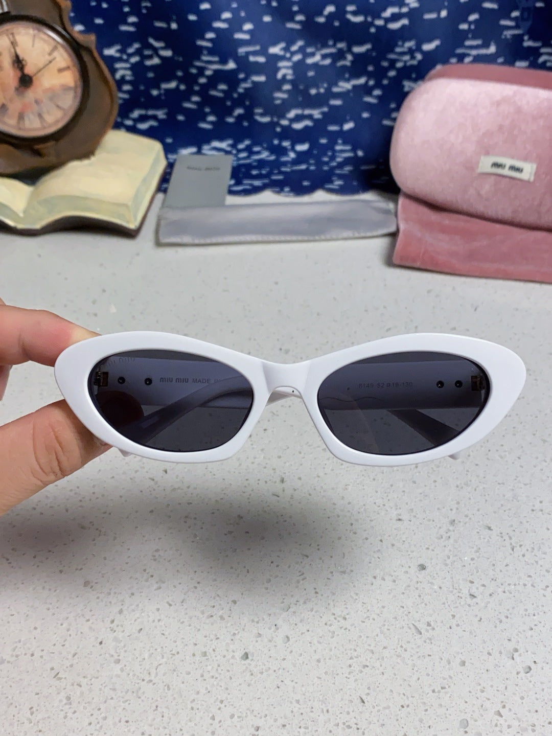 Miu Miu Cat-Eye Silver Lens Sunglasses for Men & Women - 487630 - detail image 4