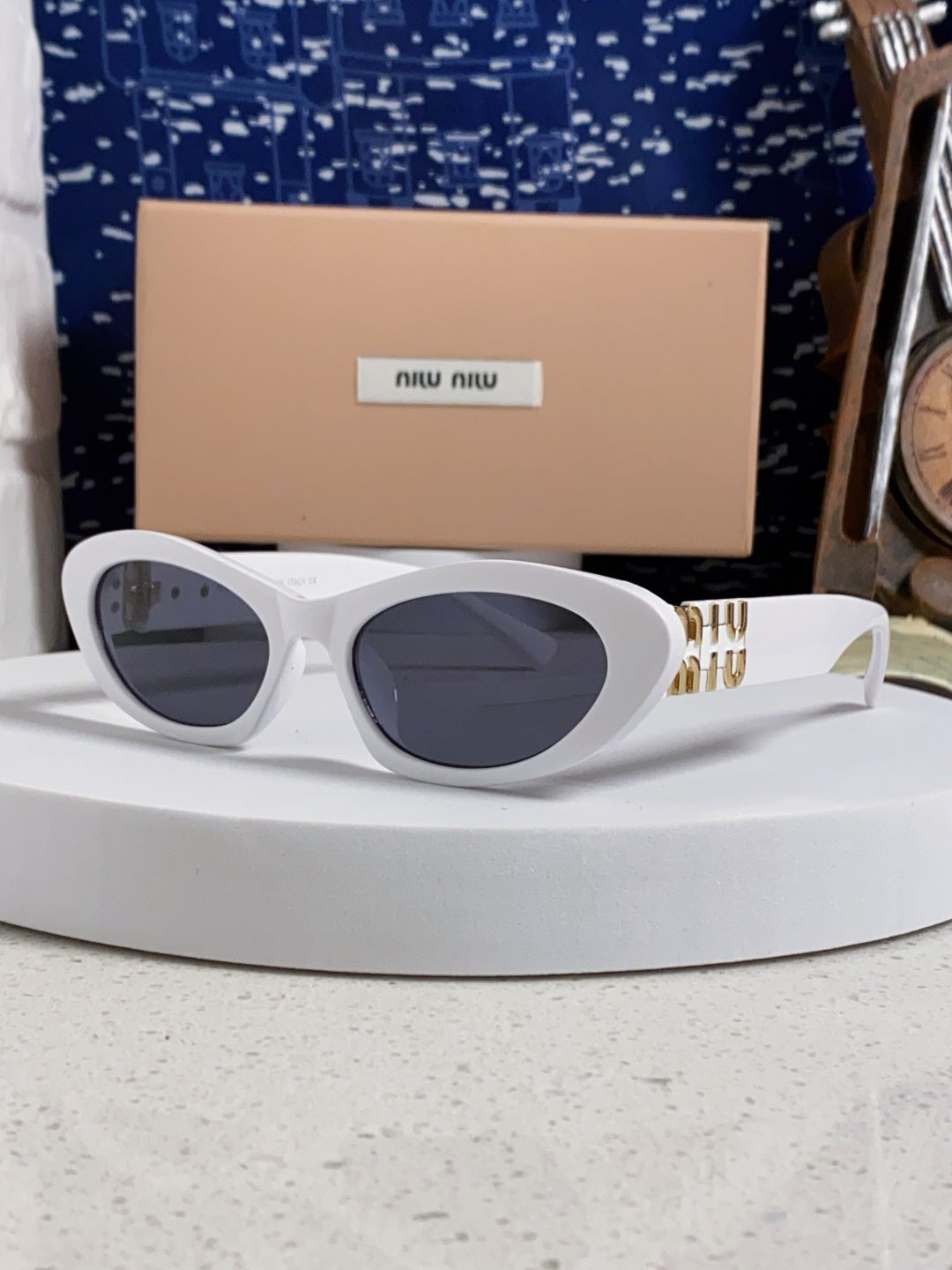 Miu Miu Cat-Eye Silver Lens Sunglasses for Men & Women - 487630