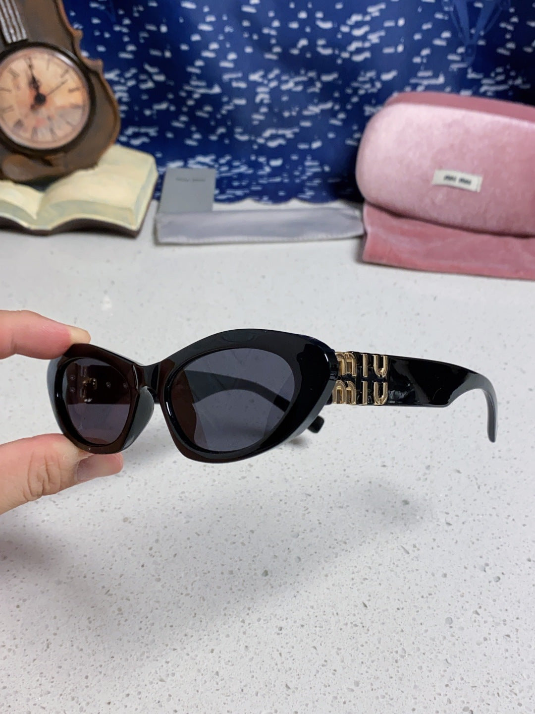 Miu Miu Cat-Eye Black Lens Sunglasses for Men & Women - 487632 - detail image 6