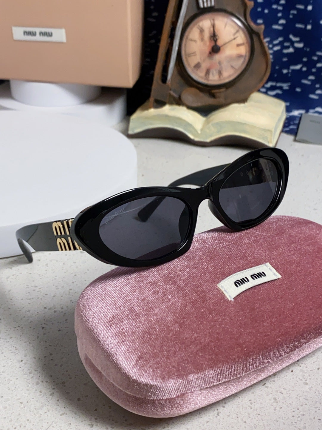 Miu Miu Cat-Eye Black Lens Sunglasses for Men & Women - 487632 - detail image 10