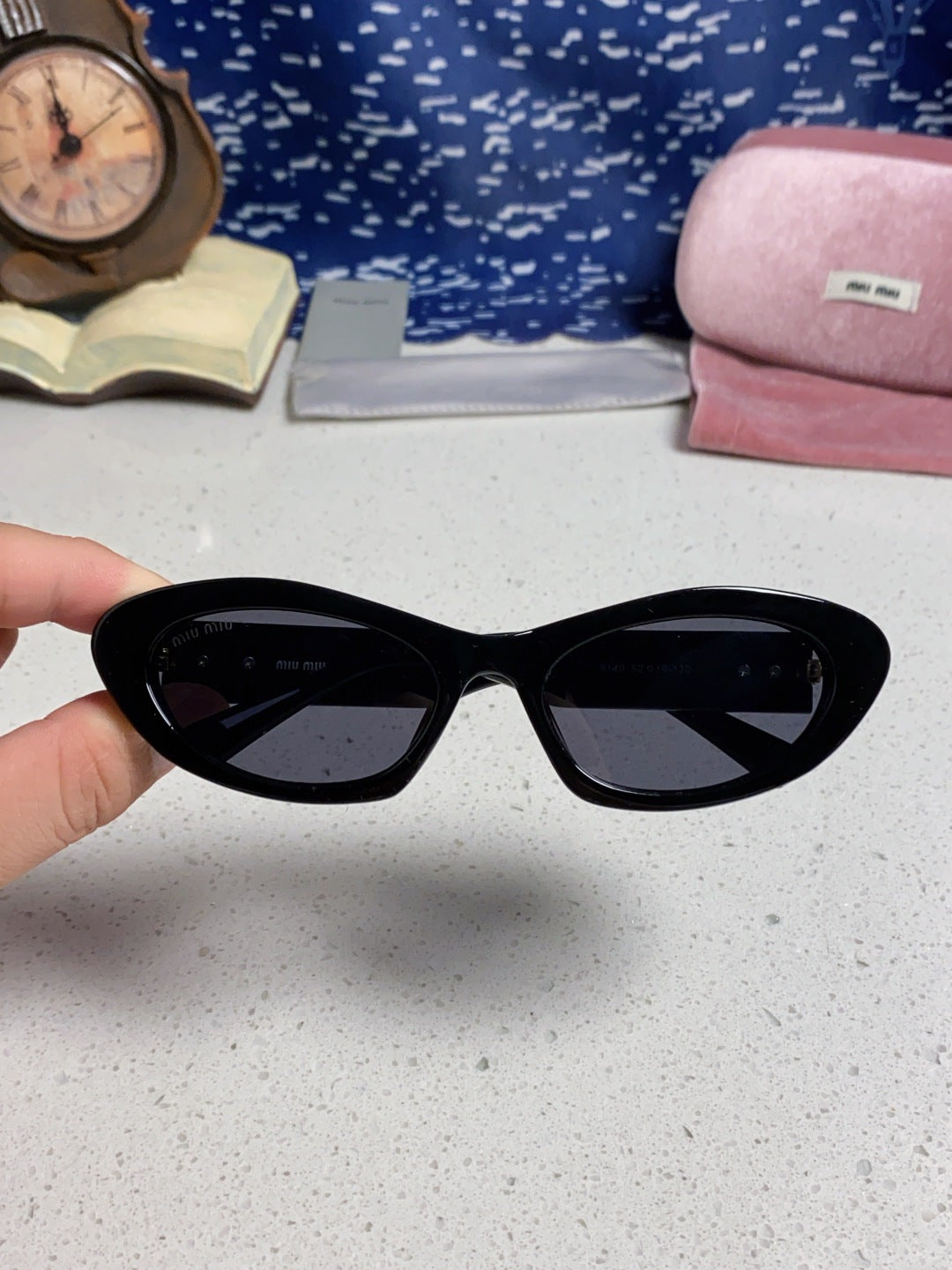 Miu Miu Cat-Eye Black Lens Sunglasses for Men & Women - 487632 - detail image 4