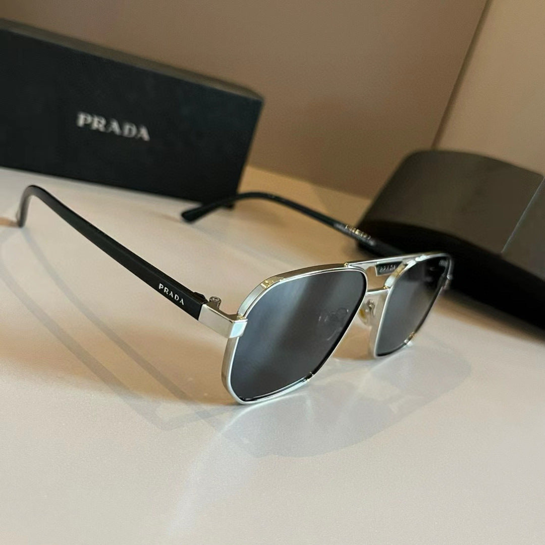 Prada Polarized Fashion Gold Lens Sunglasses for Men - 372054