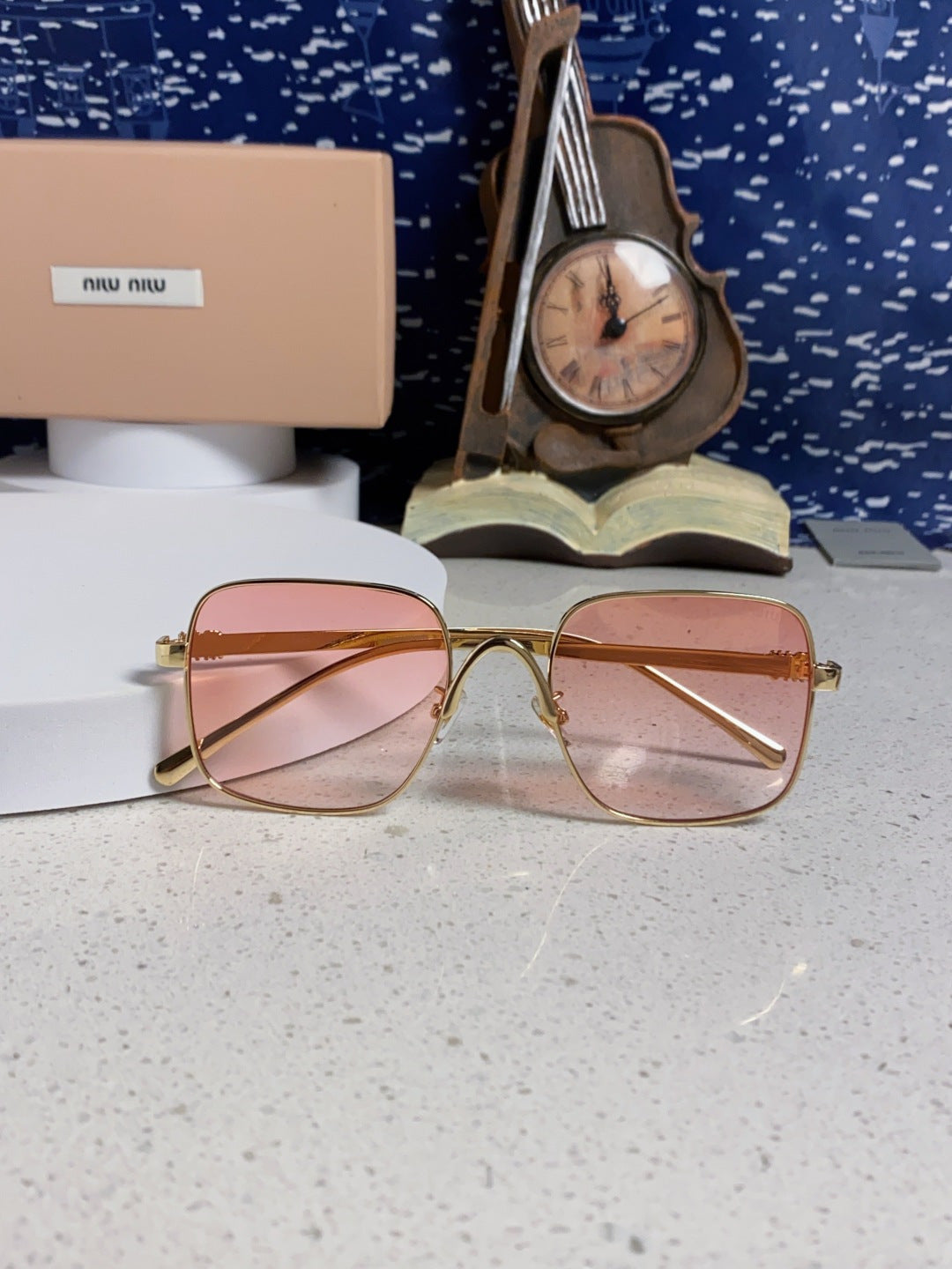 Miu Miu Metal Square Gold Lens Sunglasses for Men & Women - 416160 - detail image 9