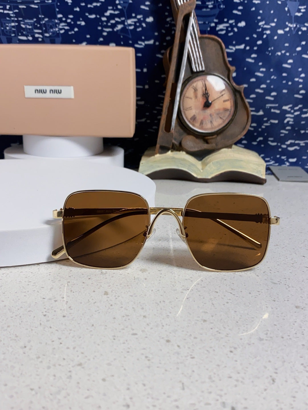 Miu Miu Metal Square Brown Lens Sunglasses for Men & Women - 432635 - detail image 9