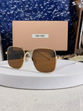 Miu Miu Metal Square Brown Lens Sunglasses for Men & Women - 432635
