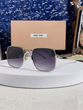 Miu Miu Metal Square Silver Lens Sunglasses for Men & Women - 432636