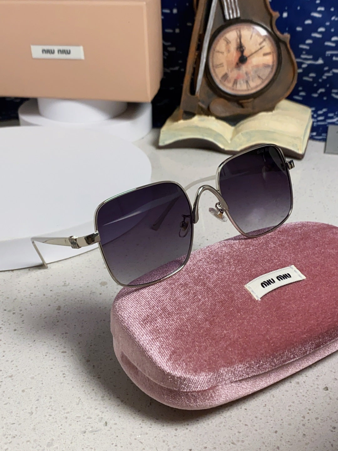 Miu Miu Metal Square Silver Lens Sunglasses for Men & Women - 416163 - detail image 10