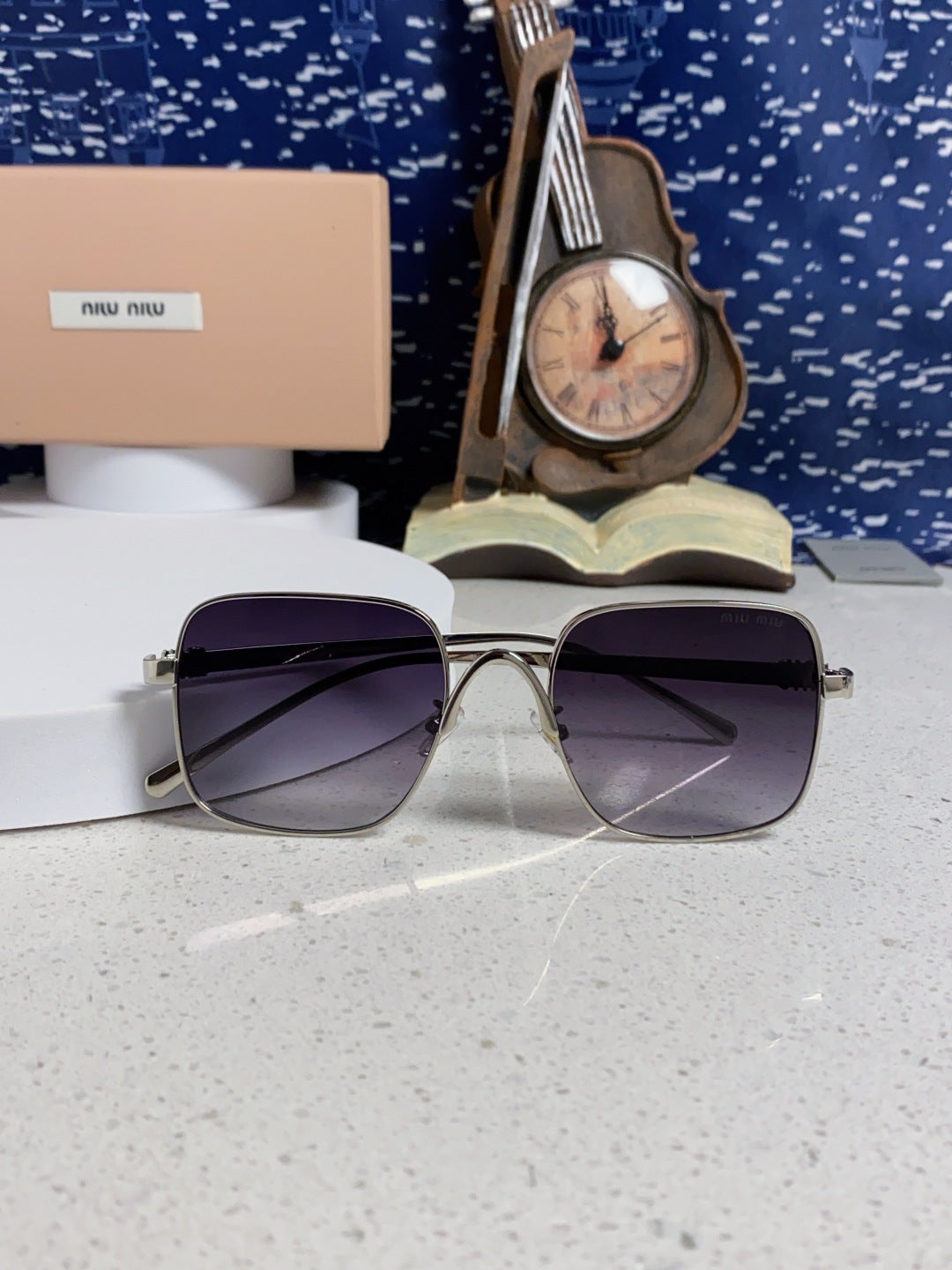 Miu Miu Metal Square Silver Lens Sunglasses for Men & Women - 432636 - detail image 9