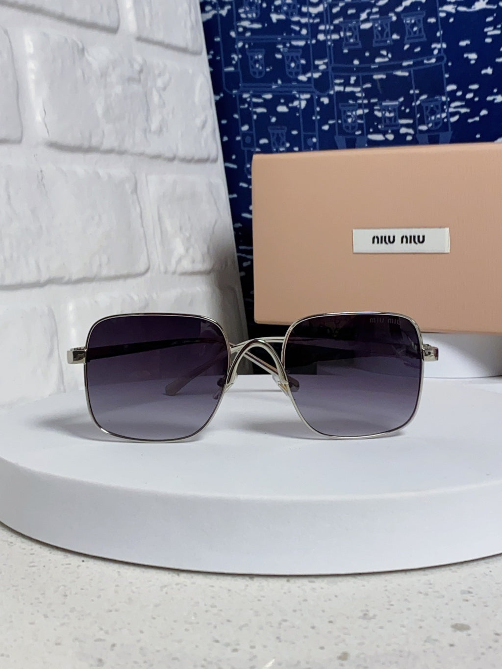 Miu Miu Metal Square Silver Lens Sunglasses for Men & Women - 416163 - detail image 2