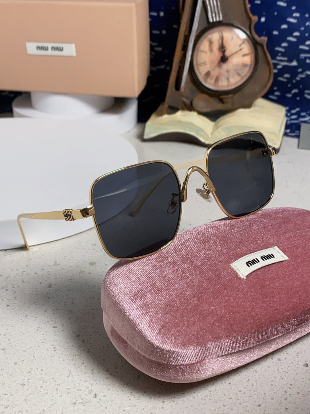 Miu Miu Metal Square Black Lens Sunglasses for Men & Women - 416164 - detail image 10
