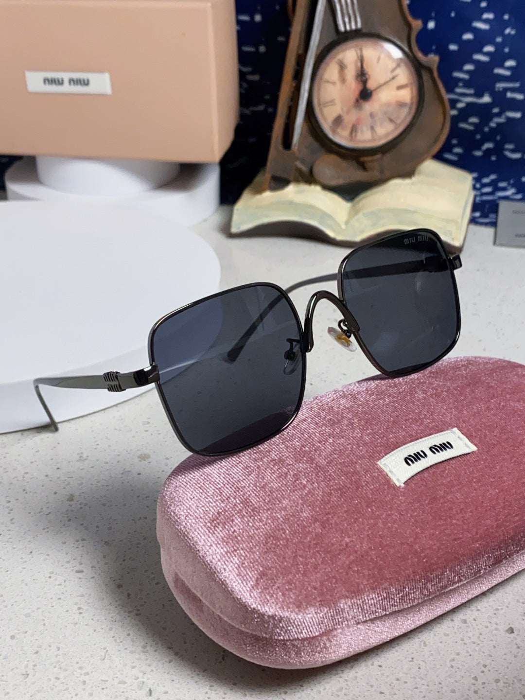 Miu Miu Metal Square Gray Lens Sunglasses for Men & Women - 416165 - detail image 10