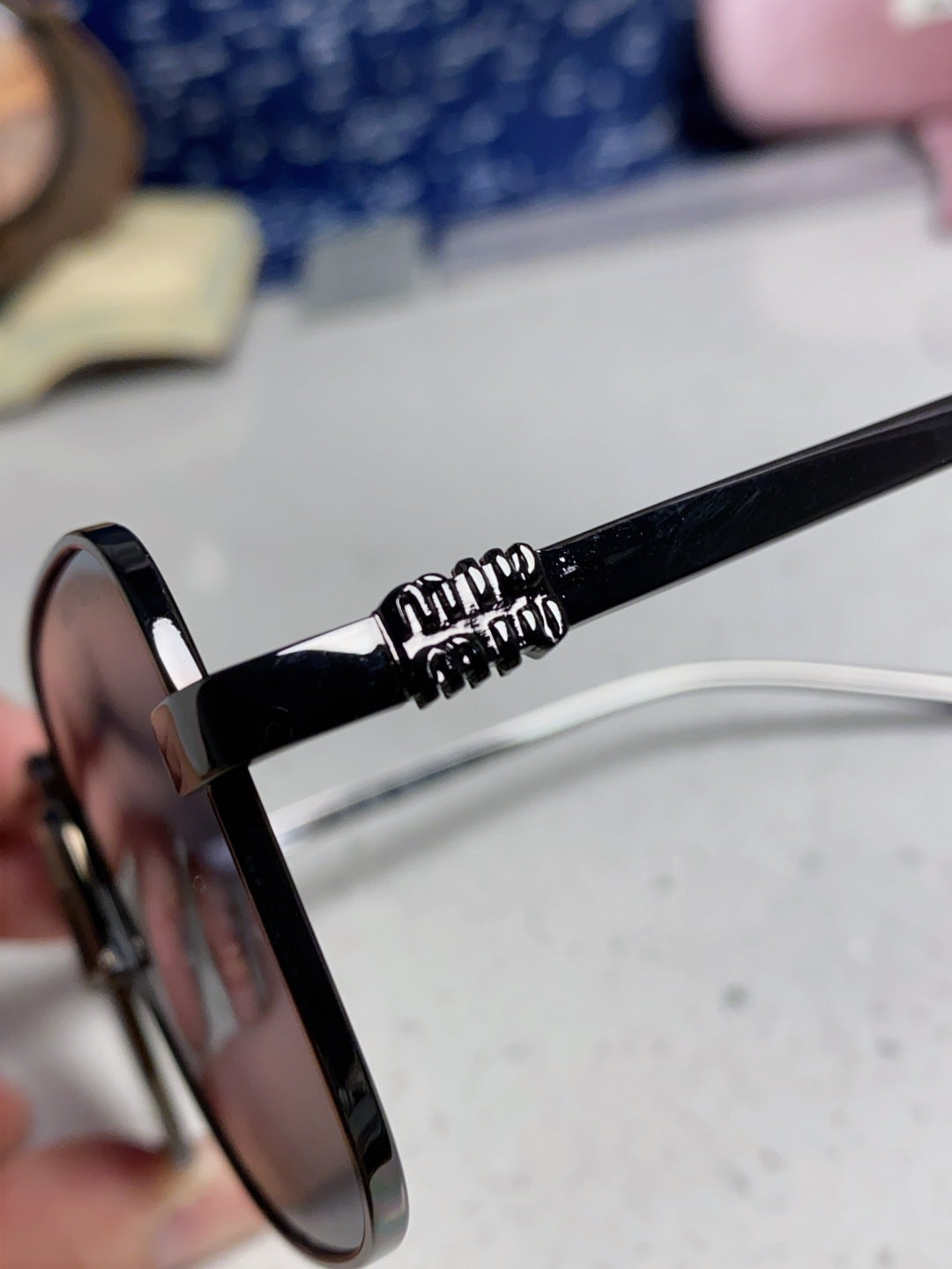 Miu Miu Metal Square Gray Lens Sunglasses for Men & Women - 416165 - detail image 7