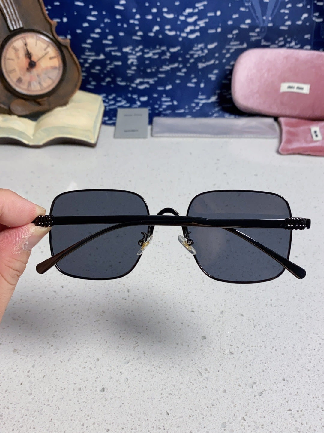 Miu Miu Metal Square Gray Lens Sunglasses for Men & Women - 416165 - detail image 5