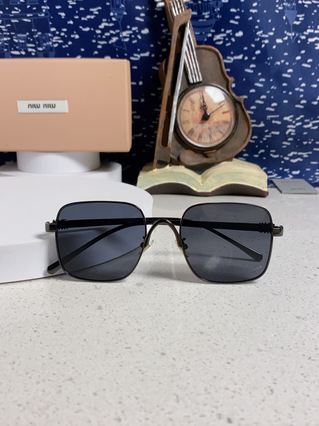 Miu Miu Metal Square Gray Lens Sunglasses for Men & Women - detail image 9