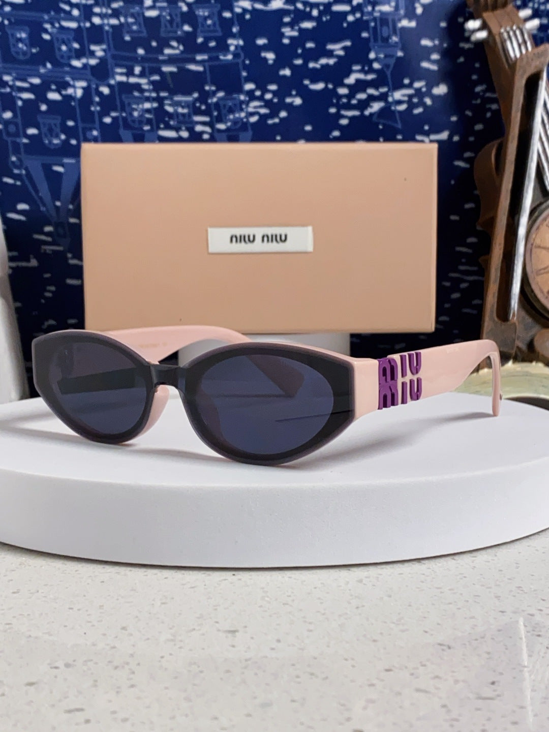 Miu Miu Cat-Eye Blue Lens Sunglasses for Women - 432627