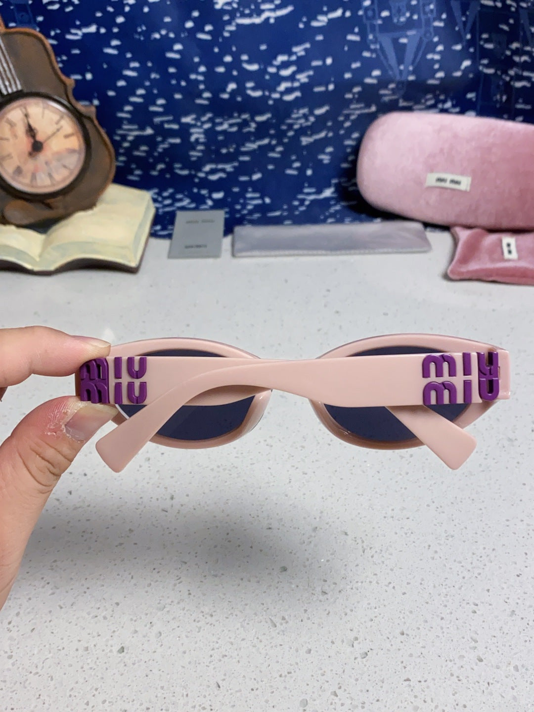 Miu Miu Cat-Eye Blue Lens Sunglasses for Women - 432627 - detail image 5
