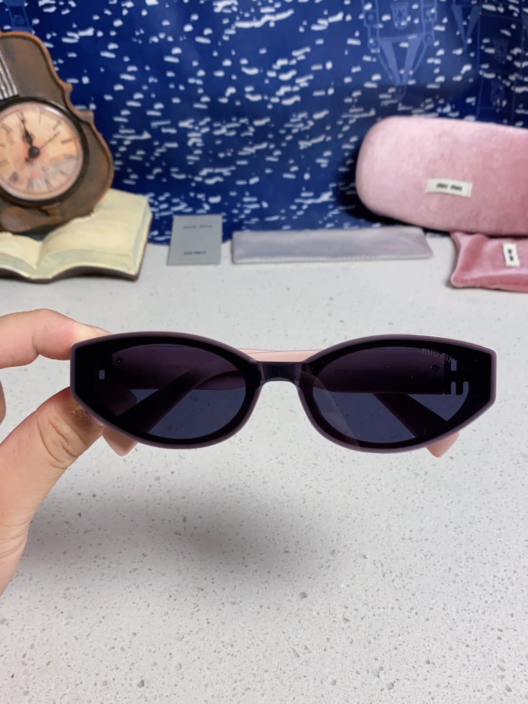 Miu Miu Cat-Eye Blue Lens Sunglasses for Women - 432627 - detail image 4