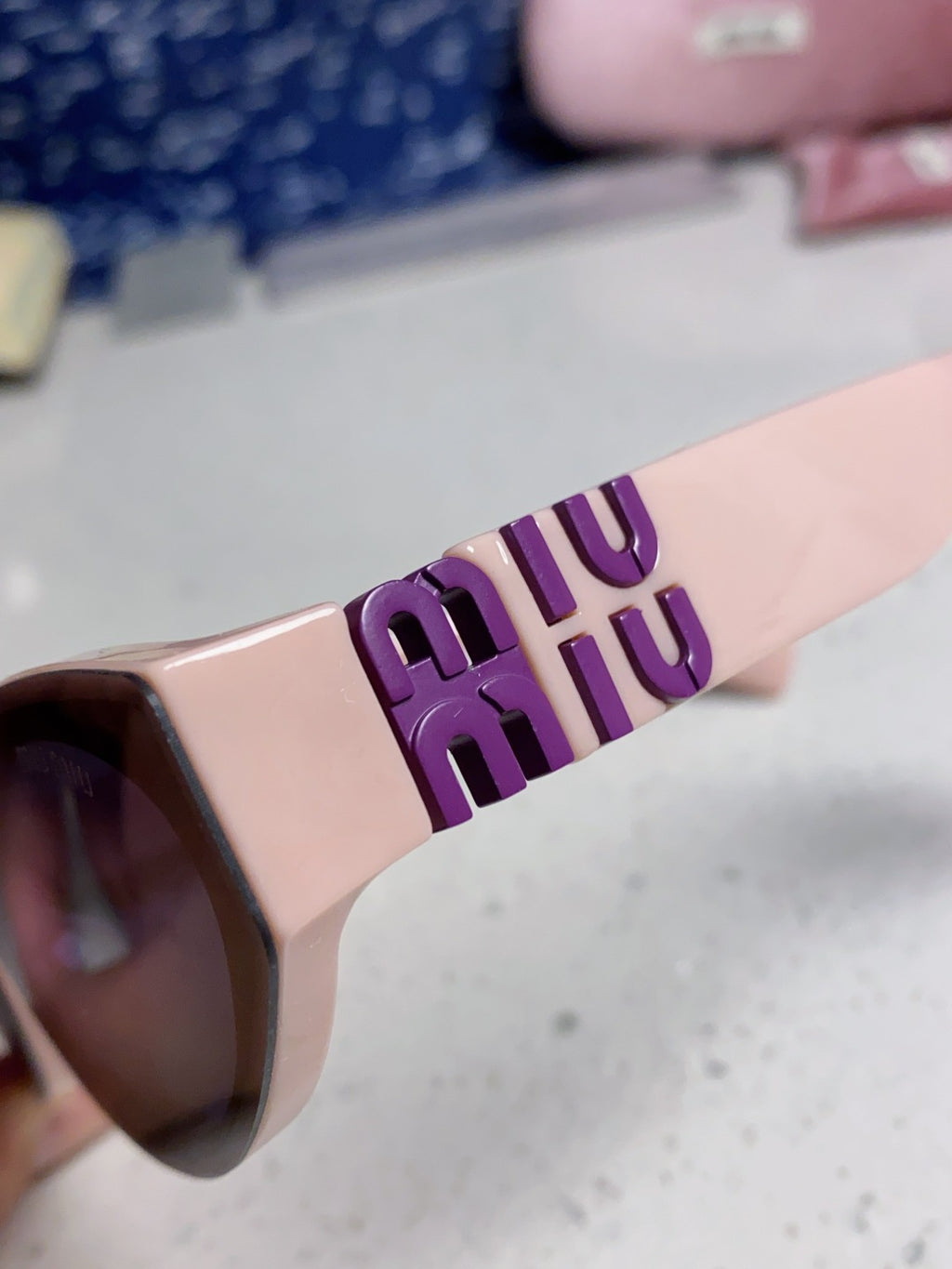 Miu Miu Cat-Eye Blue Lens Sunglasses for Women - 432627 - detail image 7