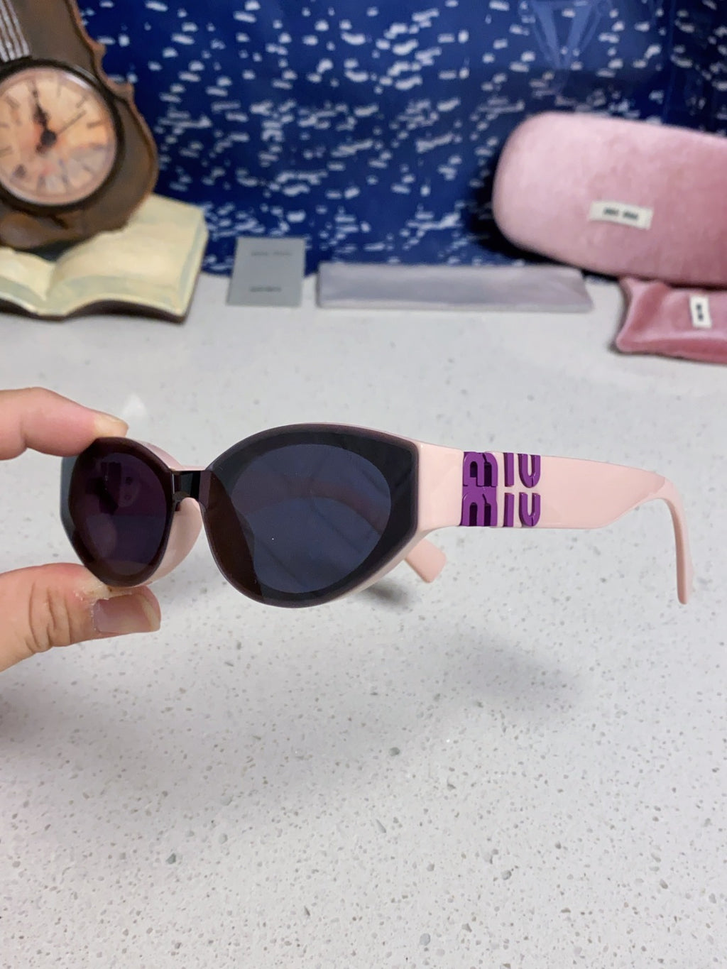 Miu Miu Cat-Eye Blue Lens Sunglasses for Women - 432627 - detail image 6