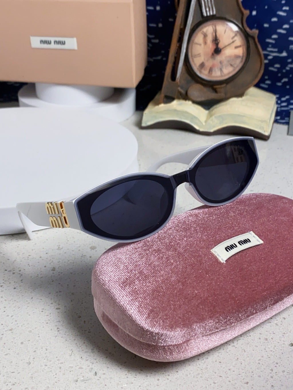 Miu Miu Cat-Eye Blue Lens Sunglasses for Women - 432630 - detail image 10