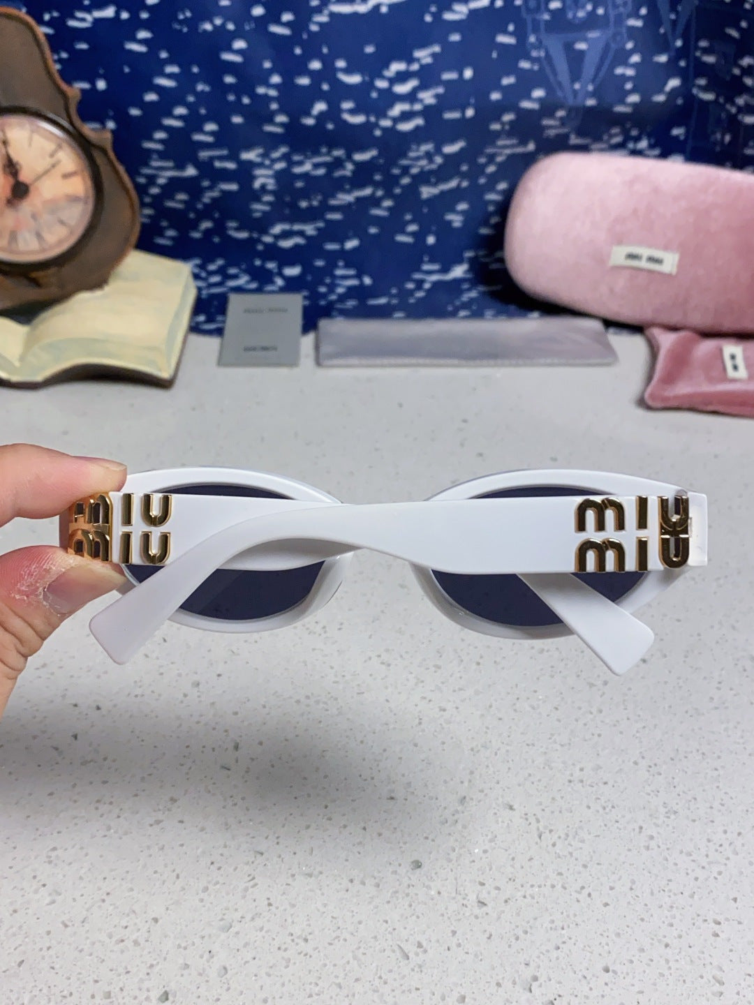 Miu Miu Cat-Eye Blue Lens Sunglasses for Women - 416157 - detail image 5