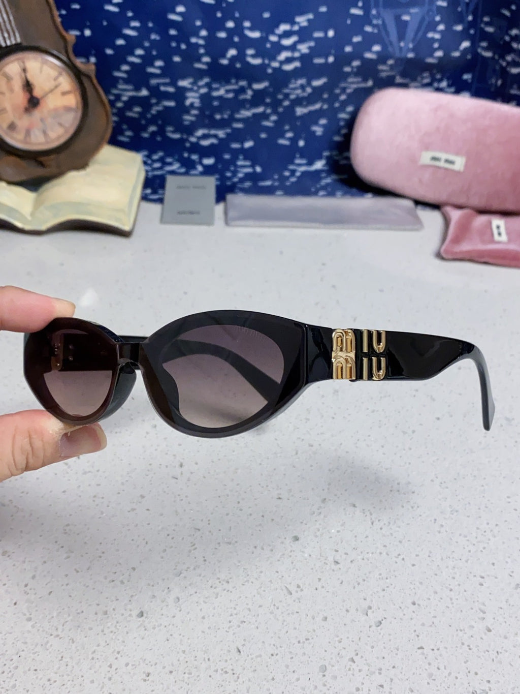 Miu Miu Cat-Eye Silver Lens Sunglasses for Women - 416158 - detail image 6