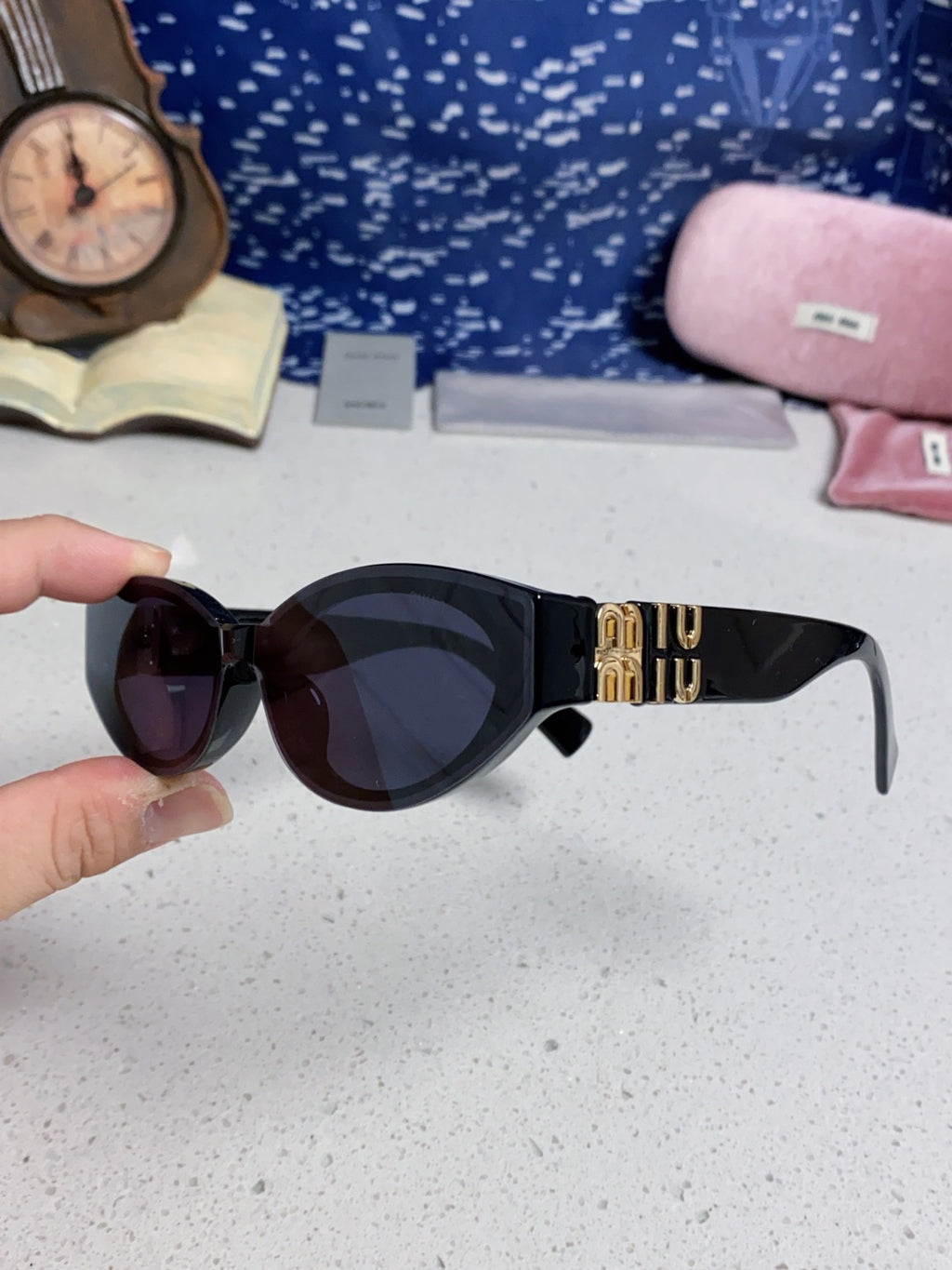 Miu Miu Cat-Eye Black Lens Sunglasses for Women - detail image 6