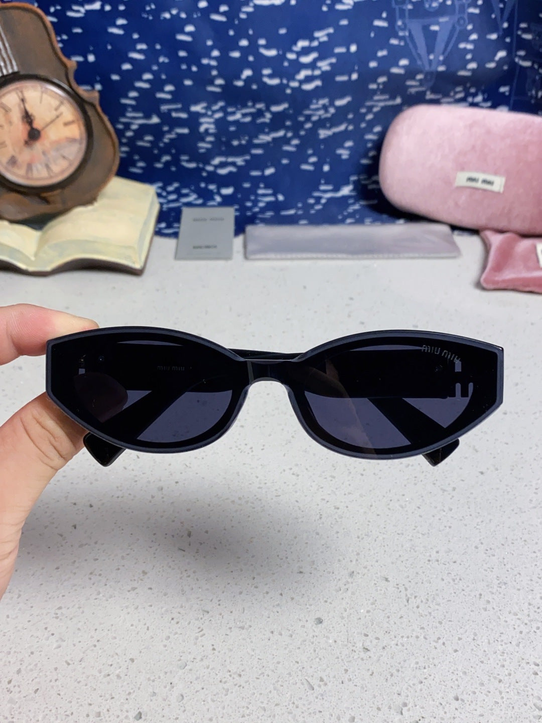 Miu Miu Cat-Eye Black Lens Sunglasses for Women - detail image 4