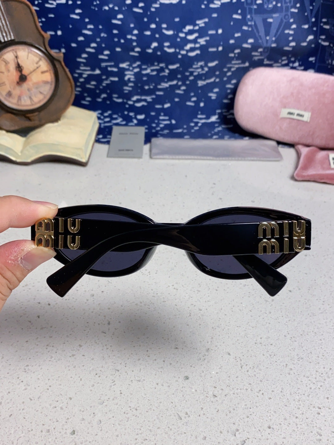 Miu Miu Cat-Eye Black Lens Sunglasses for Women - detail image 5