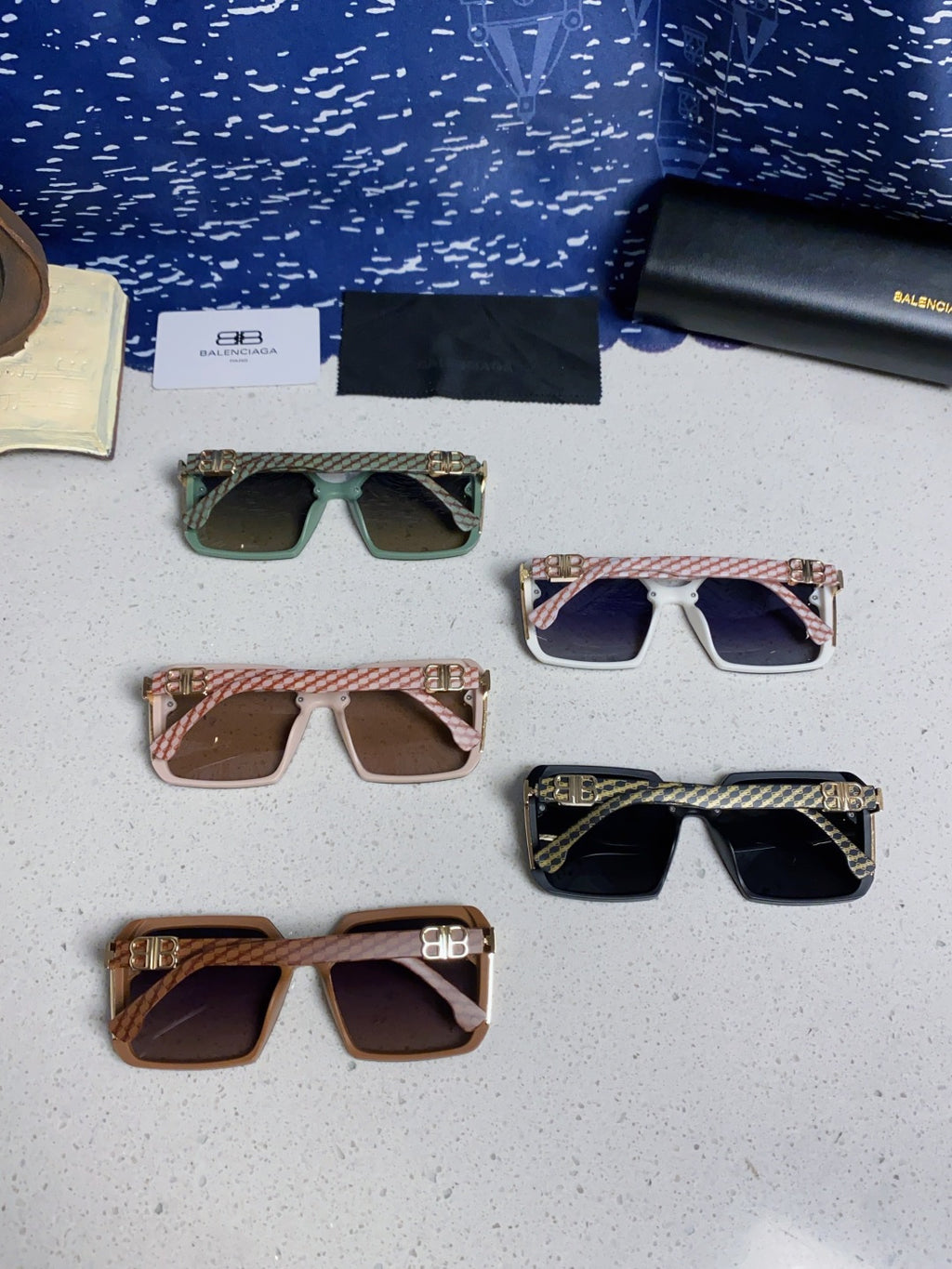 Balenciaga Square Blue Lens Sunglasses for Men & Women - 867212 - detail image 10